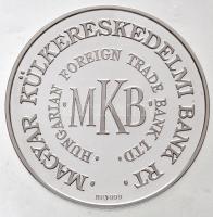 Lebó Ferenc (1960-) 1996. "MKB (Magyar Külkereskedelmi Bank) Rt." Ag emlékérem eredeti dís...