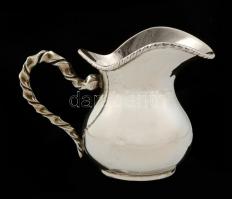 Csavart fülű ezüst(Ag) tejkiöntő, jelzett, m: 7 cm, nettó: 101,9 g / Silver milk jar