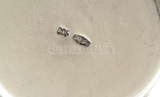 Csavart fülű ezüst(Ag) tejkiöntő, jelzett, m: 7 cm, nettó: 101,9 g / Silver milk jar