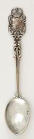 Koronás ezüst(Ag) díszkanál, jelzett  / Crown silver spoon, h: 11 cm, nettó: 12,6 g