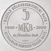 Lebó Ferenc (1960-) 2000. "50 éves az MKB / A legnagyobb magyar - Széchenyi István" Ag eml...