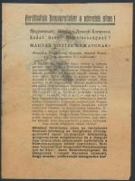 1944 Ideiglenes Nemzeti Kormány röplapja a magyar tisztekhez és katonákhoz, 1944. december 2., 20x15 cm.
