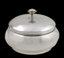 Ezüst(Ag) fedeles cukortartó, jelzett, d: 8,5 cm, nettó: 103,3 g