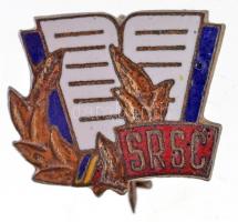 Románia DN SRSC zománcozott fém jelvény (15x17mm) T:2 Romania ND SRSC enamelled metal badge (15x17mm) C:XF