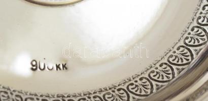 Ezüst(Ag) mintás kerek tálka, jelezett, d: 8,5 cm, nettó: 21,9 g
