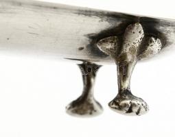Aranyozott ezüst(Ag) fogpiszkálótartó, jelzett, 10,4x3,9 cm, 36,7 g