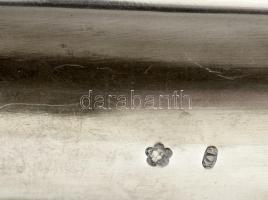 Aranyozott ezüst(Ag) fogpiszkálótartó, jelzett, 10,4x3,9 cm, 36,7 g