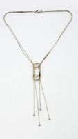Ezüst(Ag) kétköves nyakék, jelzett, h: 41 cm, bruttó: 13,6 g