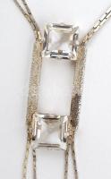 Ezüst(Ag) kétköves nyakék, jelzett, h: 41 cm, bruttó: 13,6 g