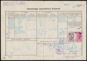 1926-1948 Házassági anyakönyvi kivonatok Dr. Márkus Márton (1888-?) izrealita vallású ügyvéd részére...