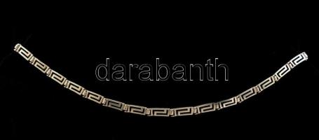 Ezüst(Ag) meandermintás nyaklánc, jelzett, h: 39 cm, nettó: 15 g