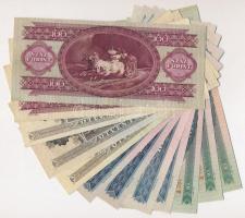 1949-1992. 10Ft-100Ft 12db-os vegyes magyar forint bankjegy tétel, benne egy sorszámkövető párral T:...