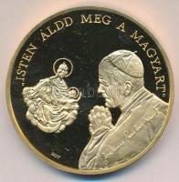 Bognár György (1944-) 1991. "II, János Pál pápa látogatása - Esztergom" aranyozott Br emlé...