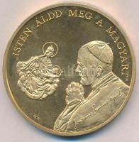 Bognár György (1944-) 1991. "II, János Pál pápa látogatása - Debrecen" aranyozott Br emlék...