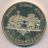 DN Hajdú-Bihar Megye Önkormányzata / Emlékérem aranyozott fém piefort emlékérem, tokban (143g/65mm) T:PP kis ujjlenyomat