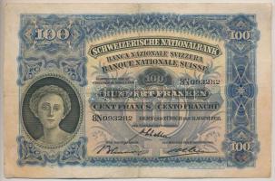 Svájc 1938. 100Fr T:III Switzerland 1938. 100 Franken C:F Krause 35.