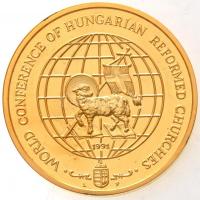 Lebó Ferenc (1960-) 1991. "Magyar Reformátusok II. Világtalálkozója" aranyozott, piefort f...