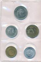 1984. 2f-20Ft 10klf "Magyar Népköztársaság" forgalmi érméi karamel színű műbőrtokban T:1
...