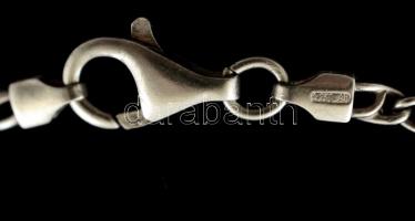Ezüst(Ag) duplán fonott szemű nyaklánc, jelzett  / Silver necklace, h: 59,5  cm, nettó: 14,4 g