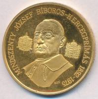 Bognár György (1944-) 1991. Mindszenty József Bíboros Hercegprímás 1892-1975 aranyozott fém emlékérem, műanyag tokban (42mm) T:2 (PP)