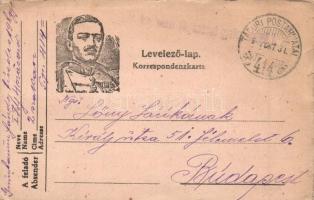 Első világháborús tábori posta képeslap, IV. Károly király / WWI military field post with Charles I; Feldpostkarte (b)