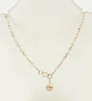 Ezüst(Ag) gyöngymintás bokalánc, jelzett, h: 25 cm, nettó: 3,1 g