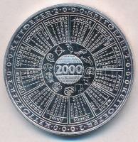 2000. "Naptárérem" fém emlékérem, hátoldalán Pesterzsébet címerével, műanyag tokban (42mm) T:1(PP) kis patina