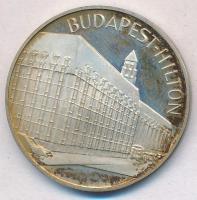 DN "Budapest Hilton" ezüstözött fém emlékérem (32mm) T:2 (PP) patina