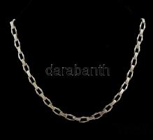 Ezüst(Ag) masszív szögletes szemű nyaklánc, jelzett, h: 46 cm, nettó: 29,3 g