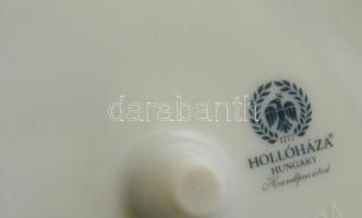 Hollóházi kalapos hölgy, kézzel festett, jelzett, hibátlan, m:41 cm