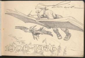 Márton Lajos (1891-1953): Jubileumi Márton-album 1906-1936. Litográfia-sorozat. Budapest, [1936], Sz...