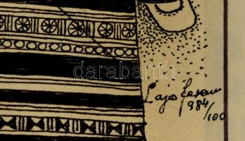 Lajos Ferenc (1912-1998): Beavatás. Tus, papír, jelzett, 33×22 cm