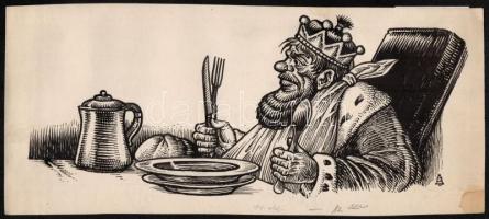 Haranghy Jenő (1894 - 1951) 2 rajza: Lajos Ferenc: Világvándor király c.mesekönyv illusztráció, tus ...