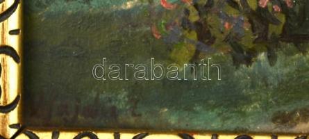 Hajdú jelzéssel: Út a domb vidéken. Olaj, fa keretben, 13×20 cm