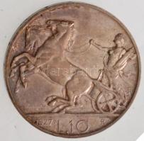 Olaszország 1927R 10L Ag "III. Viktor Emánuel" T:1-,2 
Italy 1927R 10 Lire Ag "Vitto...
