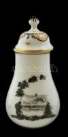 Augarten Wachau fedeles váza, kézzel festett, jelzett, hibátlan, m:16 cm