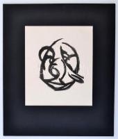 Mattis Teutsch János (1885-1960): Kompozíció. Linó, papír, jelzés nélkül (Almási Tibor: Mattis Teuts...