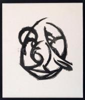 Mattis Teutsch János (1885-1960): Kompozíció. Linó, papír, jelzés nélkül (Almási Tibor: Mattis Teuts...