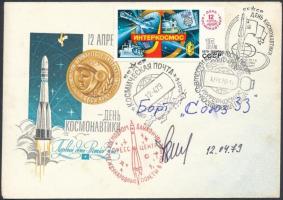 Georgi Ivanov Kakalov (1940- ) bolgár űrhajós aláírása emlékborítékon /  Signature of Georgi Ivanov (1940- ) Bulgarian astronaut on envelope