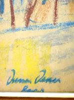 Diener jelzéssel: paris. pasztell, papír, üvegezett keretben, 27×36 cm