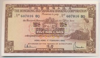 Hongkong / Hongkong és Sanghaj Bank Társaság 1965. 5$ T:I- Hong Kong / Hong Kong and Shanghai Banking Corporation 1965. 5 Dollars C:AU Krause 181.c