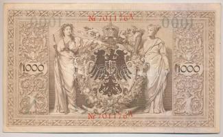 Német Birodalom 1910. 1000M 6 jegyű sorszámmal, piros pecséttel T:III szép papír
German Empire 1910...