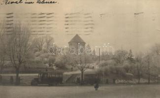 1928 Tallin, Reval; Kik in de Kook / tower in winter, snow, autobuses, photo (fl)