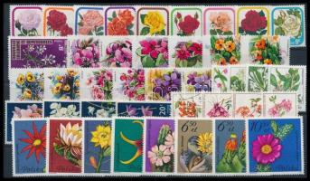 Flower 1962-1981 5 sets + 13 stamps, Virág motívum 1962-1981 5 klf sor + 13 önálló érték