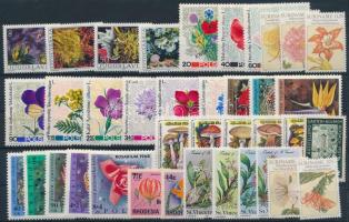 Virág motívum 6 klf sor + 3 klf önálló érték, Flower 6 sets + 3 stamps