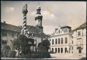 cca 1960 Soproni utcarészlet, Szentháromság-tér, 10x15 cm.