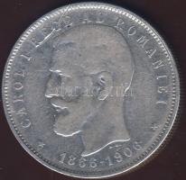 Románia 1906. 5L Ag "Jubileum" T:3/4 k