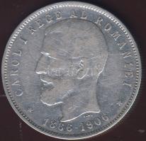 Románia 1906. 5L Ag "Jubileum" T:3/4 k