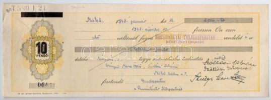 Miskolc 1947-1948. 5db kitöltött váltó 700Ft-ról, 1600Ft-ról, 2000Ft-ról (2x) és 3000Ft-ról, 20f és ...