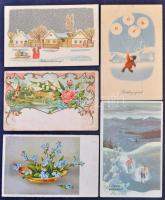 Kb. 150 db MODERN grafikai üdvözlőlap az 1950-es évekből / Cca. 150 modern graphic greeting cards from the 50's